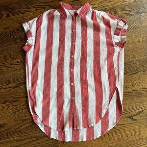 Madewell Central Tunic Shirt in Cara Stripe